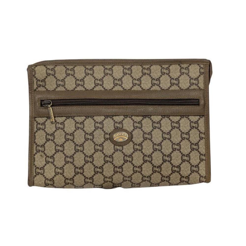 Gucci Shoulder Bag Clutch GG Plus Beige